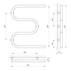 Полотенцесушитель Laris Zmeevik 32 PC3 500x600 (Chrome) Thumb