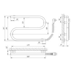 Полотенцесушитель электрический Laris Zebra Zmeevik 25 CK2 550x330 Right (White) Thumb