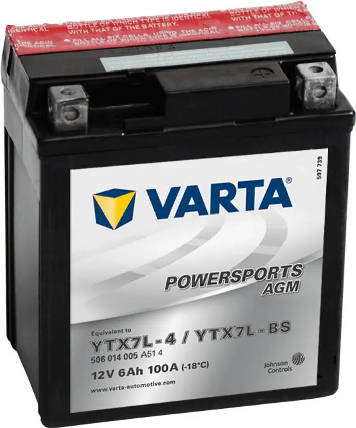 Acumulator Varta Powersports AGM YTX7L-BS 6Ah 100A