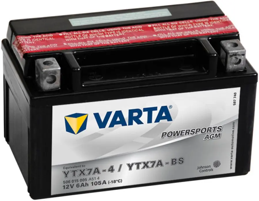 Acumulator Varta Powersports AGM YTX7A-BS 6Ah 105A