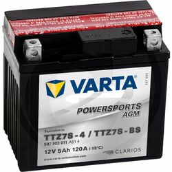 Аккумулятор Varta Powersports AGM TTZ7S-BS 5Ah 120A