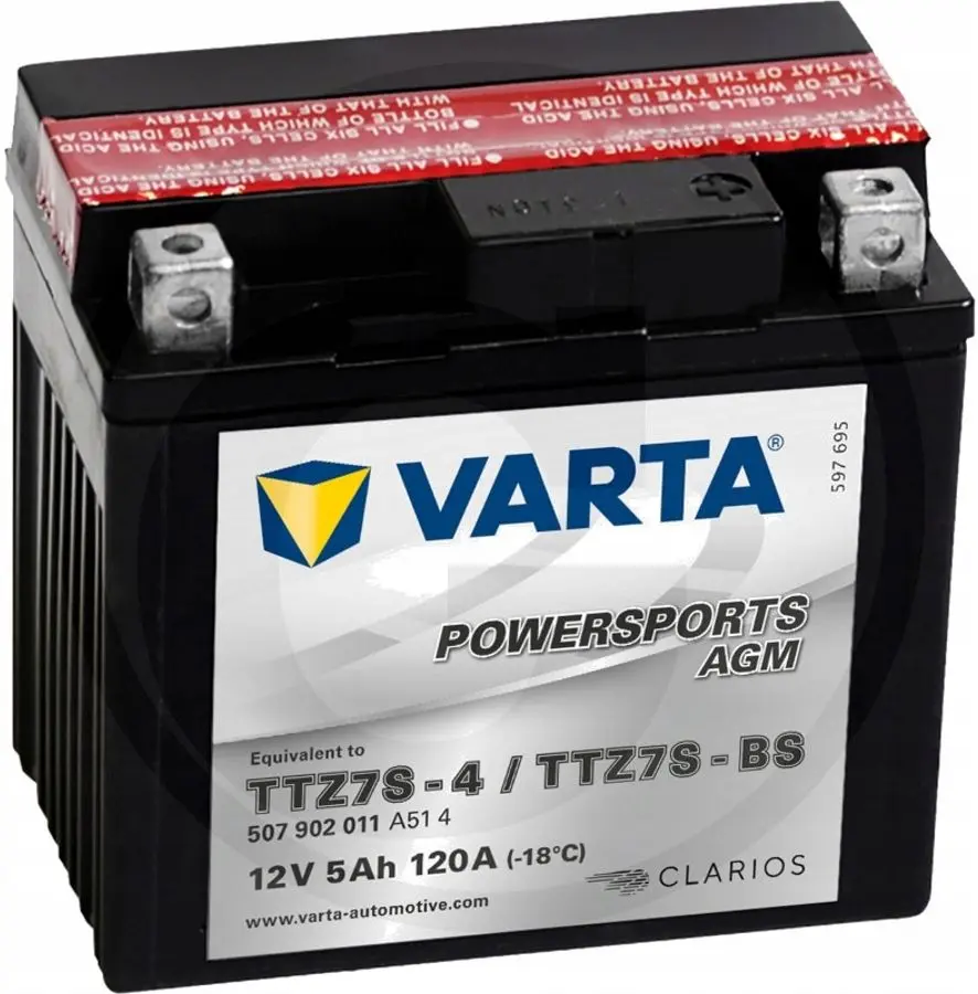 Аккумулятор Varta Powersports AGM TTZ7S-BS 5Ah 120A