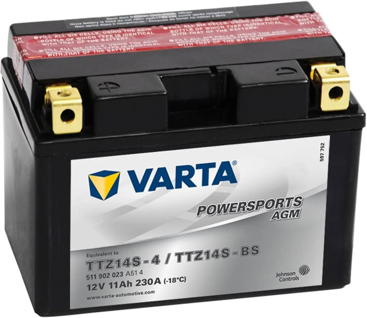 Acumulator Varta Powersports AGM TTZ14S-BS 11Ah 230A