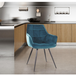 Scaun Signal Lilia Velvet (Black/Turquoise)