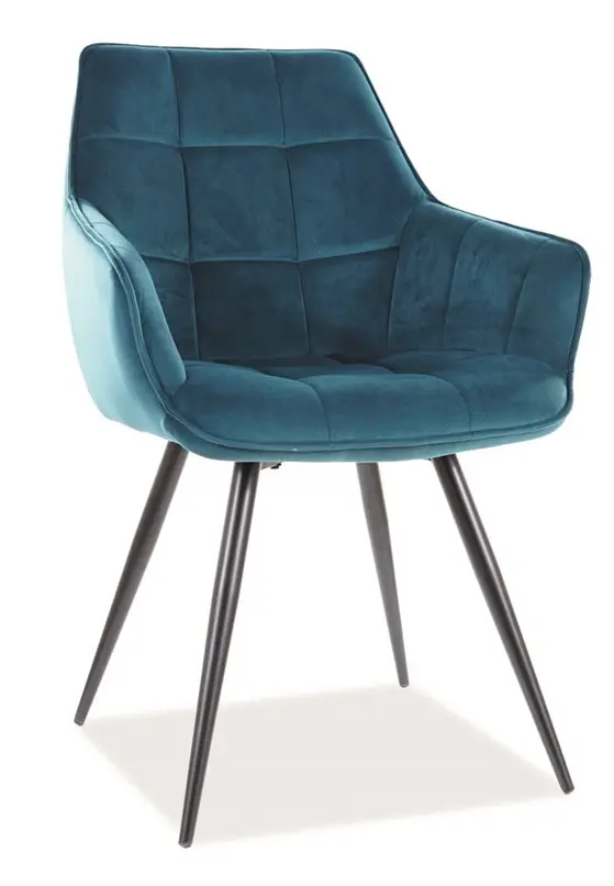 Scaun Signal Lilia Velvet (Black/Turquoise) - 2