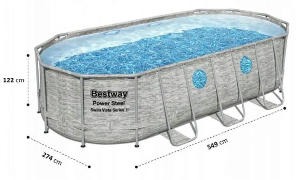 Каркасный бассейн Bestway Power Steel 56716 Stone (Grey)