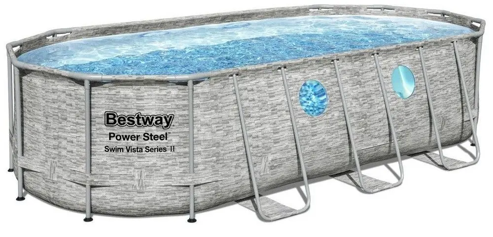 Каркасный бассейн Bestway Power Steel 56716 Stone (Grey)
