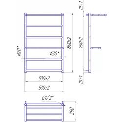 Полотенцесушитель Mario Анкона 800x530/500 (Chrome) Thumb