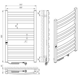 Полотенцесушитель электрический Laris Atlant Premium CK10 500х900 Left (White) Thumb