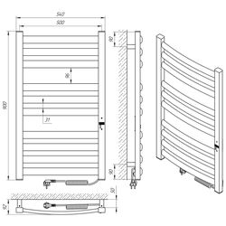 Полотенцесушитель электрический Laris Atlant Premium CK10 500х900 Right (White) Thumb