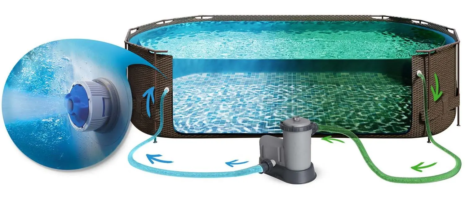 Каркасный бассейн Bestway Power Steel 56716 Stone (Grey)