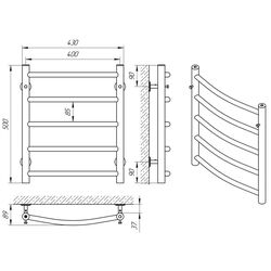 Полотенцесушитель Laris Klassik P5 400х500 (Chrome) Thumb