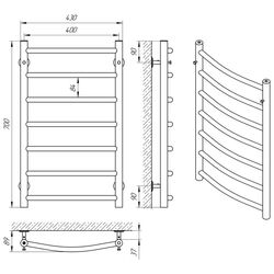 Uscator de prosop Laris Klassik P7 400x700 (Chrome) Thumb