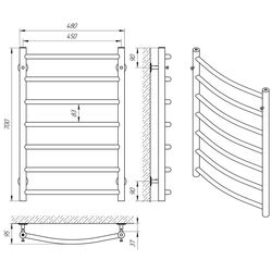 Uscator de prosop Laris Klassik P7 450x700 (Chrome) Thumb