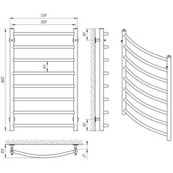 Полотенцесушитель Laris Klassik P8 500x800 (Chrome) Thumb