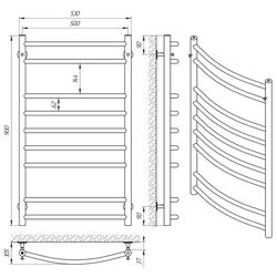Полотенцесушитель Laris Klassik P9 500x900 (Chrome) Thumb