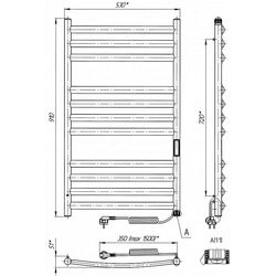Полотенцесушитель электрический Laris Klassik Premium P11 500х900 Right (Chrome) Thumb