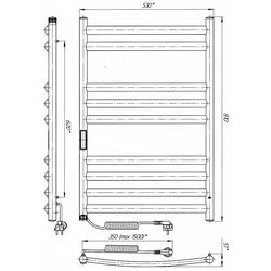 Полотенцесушитель электрический Laris Klassik Premium P9 500х800 Right (Chrome) Thumb