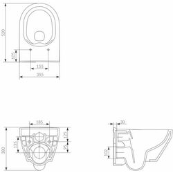 Унитаз подвесной Cersanit Crea Rimless Slim Oval S701-403 (White) Thumb