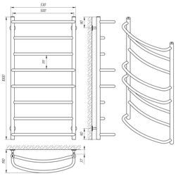 Полотенцесушитель Laris Euroflesh P8 500х1100 (Chrome) Thumb