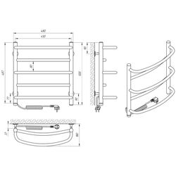 Uscator de prosop electric Laris Euromix P5 450x500 Left (Chrome) Thumb