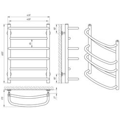 Полотенцесушитель Laris Euromix P6 400x600 (Chrome) Thumb