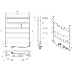 Полотенцесушитель электрический Laris Euromix P6 450x600 Right (Chrome) Thumb