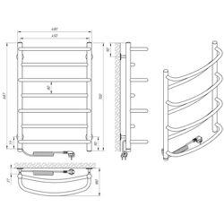Полотенцесушитель электрический Laris Euromix P7 450х700 Left (Chrome) Thumb
