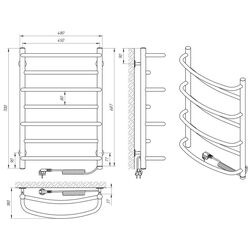 Полотенцесушитель электрический Laris Euromix P7 450х700 Right (Chrome) Thumb