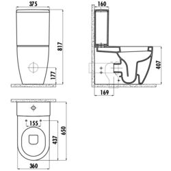Унитаз-биде Creavit Free FE360-00CB + MA410 + KC0903 + IT5130 (White) Thumb