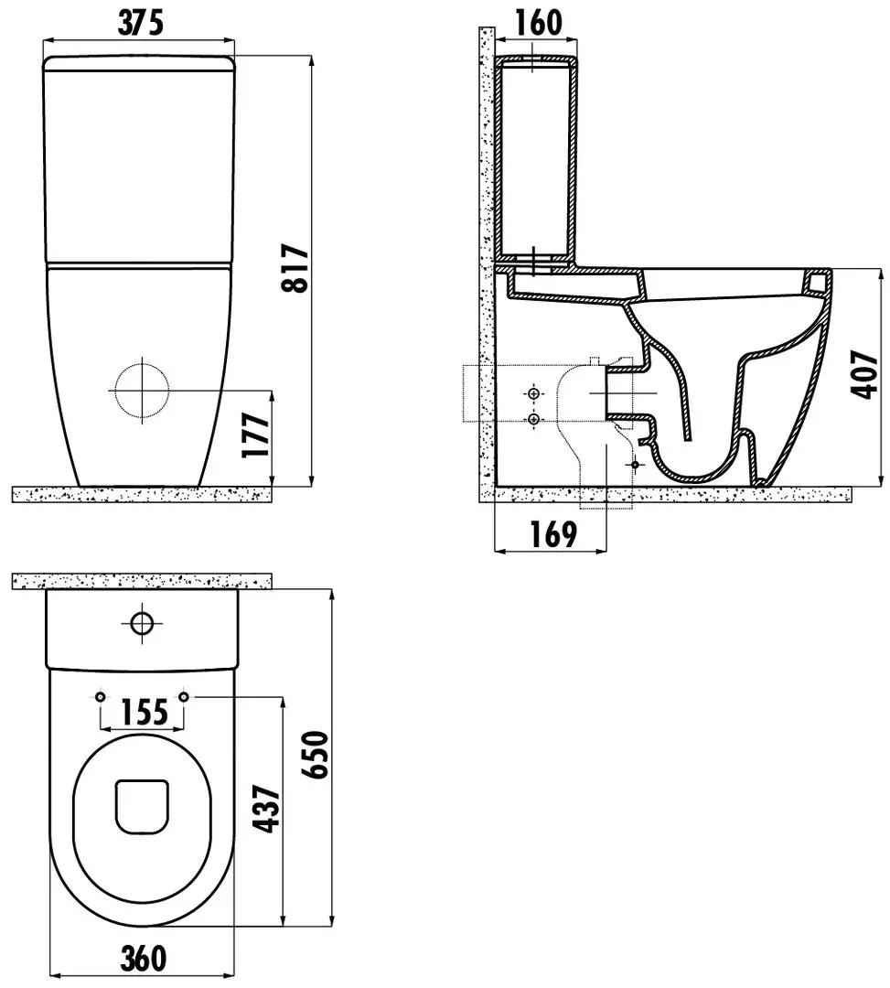 Унитаз-биде Creavit Free FE360-00CB + MA410 + KC0903 + IT5130 (White)