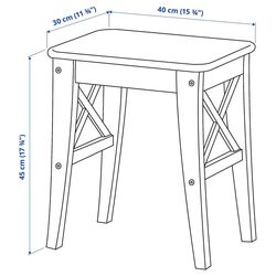 Taburet Ikea Inglof (Negru-maro) Thumb