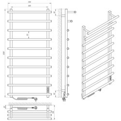 Uscator de prosop electric Laris Kaskad Premium P10 500х1200 Left (Chrome) Thumb