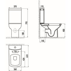 Унитаз-биде Creavit Lara LR310-00CB + LR410 + KC1603.01.00 + IT5130 (White) Thumb