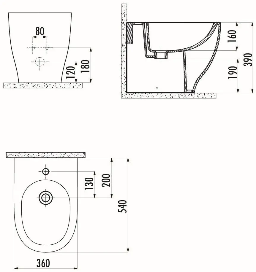 Биде напольное Creavit Mare MA500-00CB00E-0000 (White)