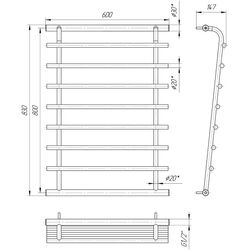 Uscator de prosoape Mario Venus 830x600/800 (Chrome) Thumb