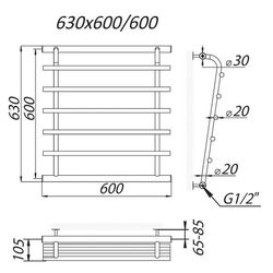 Полотенцесушитель Mario Venus 630x600/600 (Chrome) Thumb