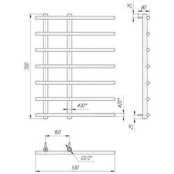 Полотенцесушитель Mario Marsel 700x530/160 (Chrome) Thumb