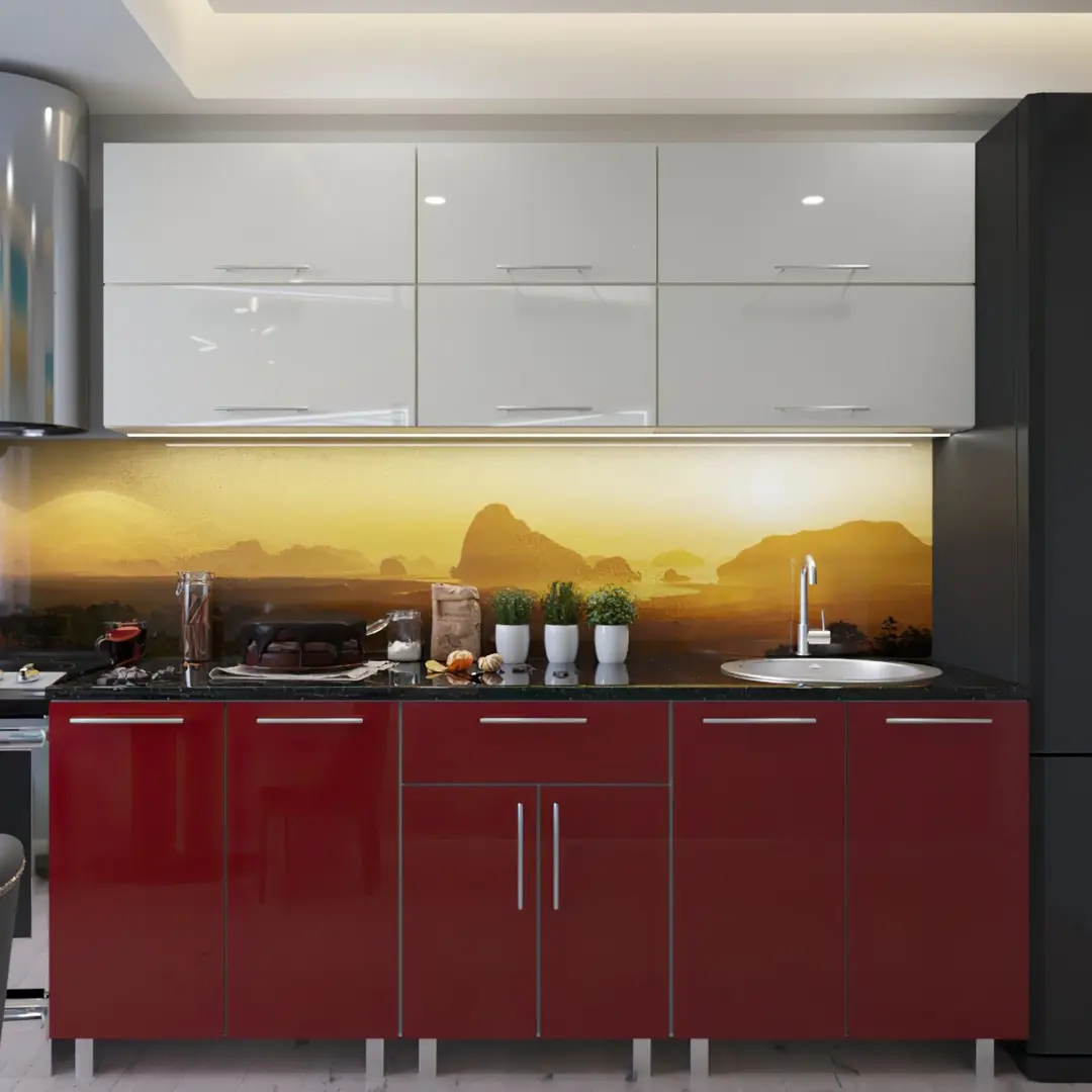 Bucatarie Bafimob Modern 2.2m MDF lucios - 2
