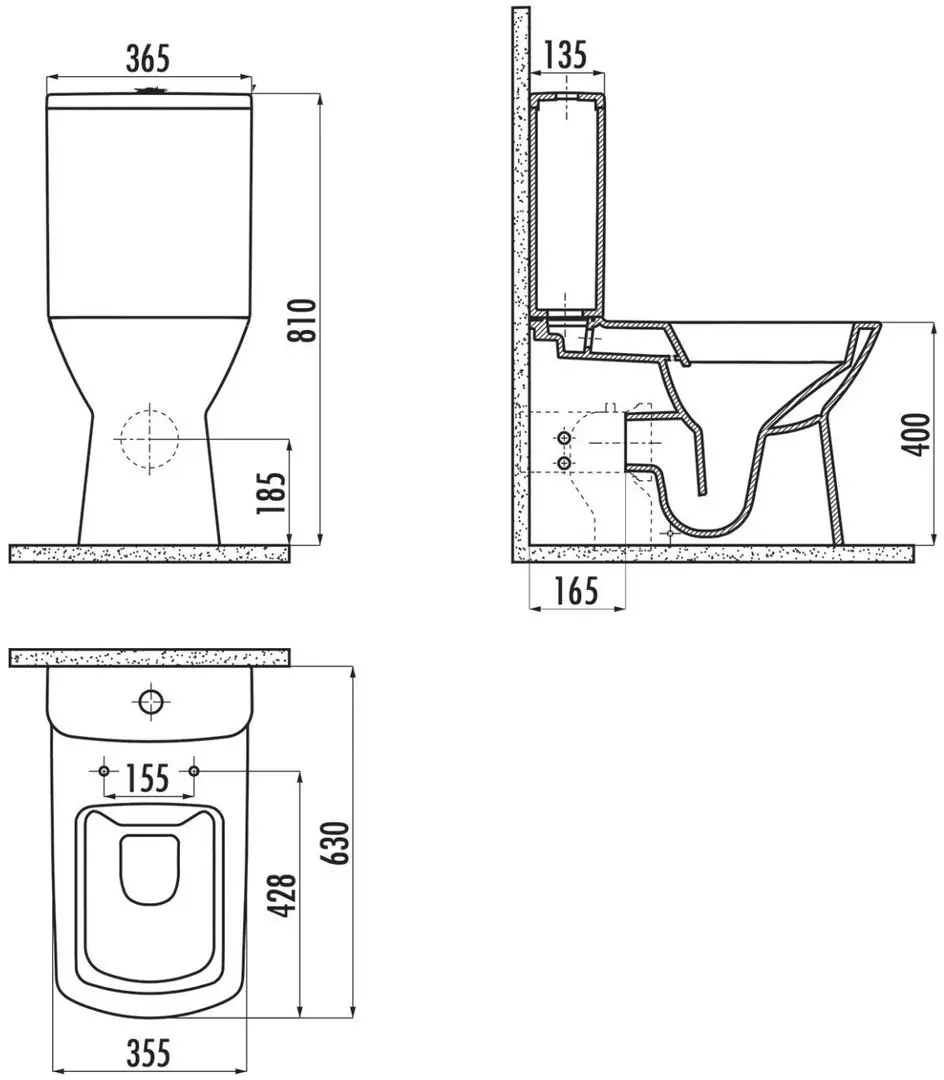 Унитаз Creavit Nova NV361-11CB + NV410 + KC1603.01.00 + IT5130 Rimoff (White)