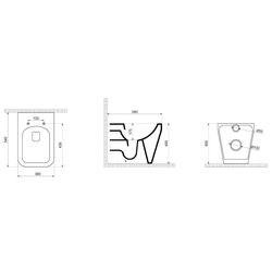 Унитаз QuarterBath Crossgrand Rimless (White) Thumb