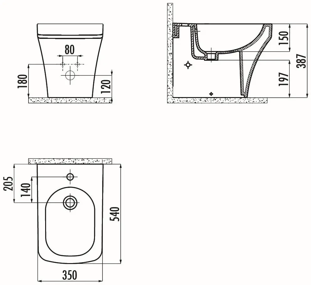 Биде напольное Creavit Solo SO500-00CB00E-0000 (White)