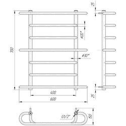 Полотенцесушитель Mario Verona 700x600/400 (Chrome) Thumb