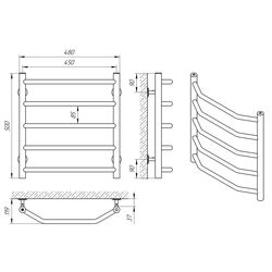 Полотенцесушитель Laris Viktorya P5 450х500 (Chrome) Thumb