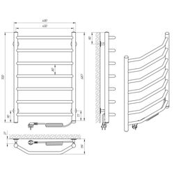 Полотенцесушитель электрический Laris Viktorya P7 450х700 Right (Chrome) Thumb