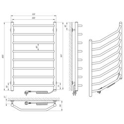 Полотенцесушитель электрический Laris Viktorya P8 500х800 Right (Chrome) Thumb