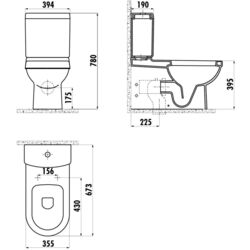 Унитаз Creavit Vitroya VT360-11CB + VT410 + KC0103.03.00 + IT5130 (White) Thumb