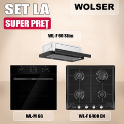 Комплект встраиваемой бытовой техники Wolser WL-M 66 + WL-F 6400 EN + WL-F 60 Slim (Black)