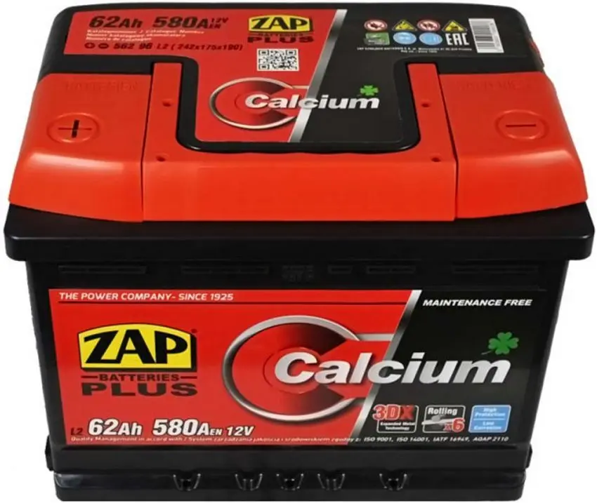 Acumulator Zap Plus 62Ah 580A 56296