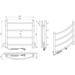 Полотенцесушитель электрический Laris Klassik CK4 500х500 Left (White) Thumb